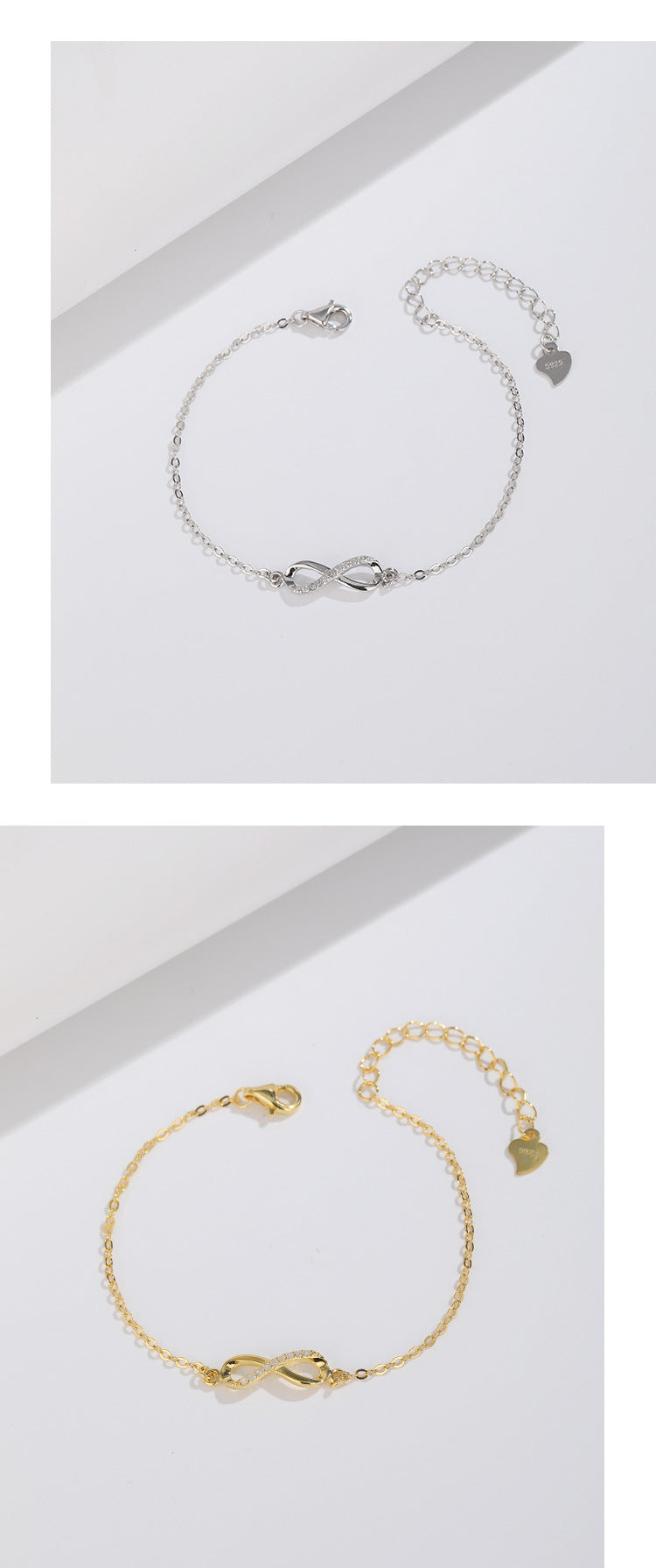 925 Sterling Silver cable chain Bracelets Simple Style