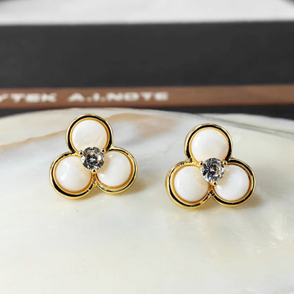 Shell Petal Stud Earrings with S925 Posts