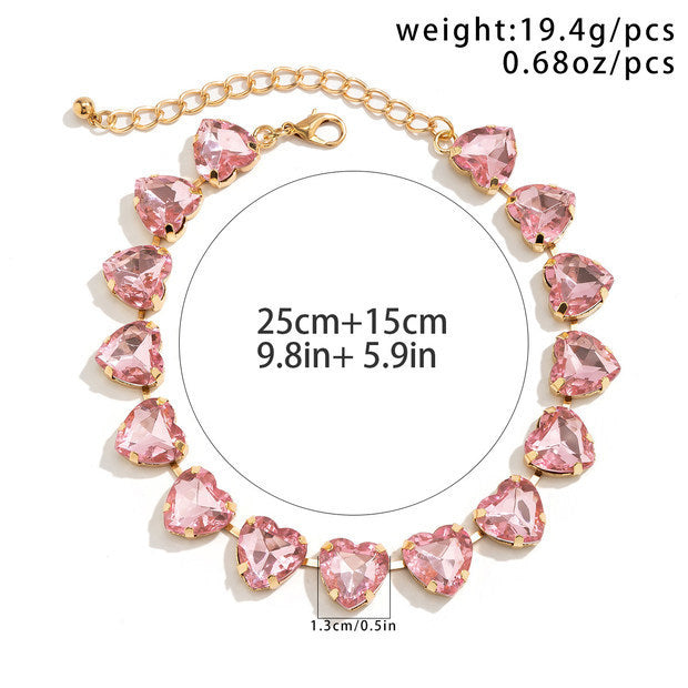 Glam Exaggerated Geometric Water Droplets Rhinestones Rhinestone Iron Tennis Chain Choker