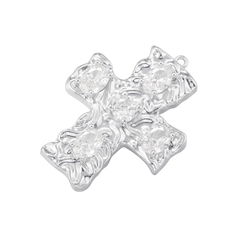 1 Piece Brass Zircon Cross Pendant