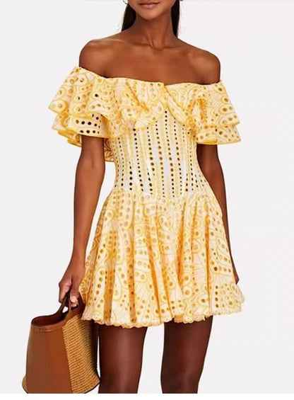 Women's Sheath Dress Vacation Simple Style Boat Neck Short Sleeve Solid Color Above Knee Holiday