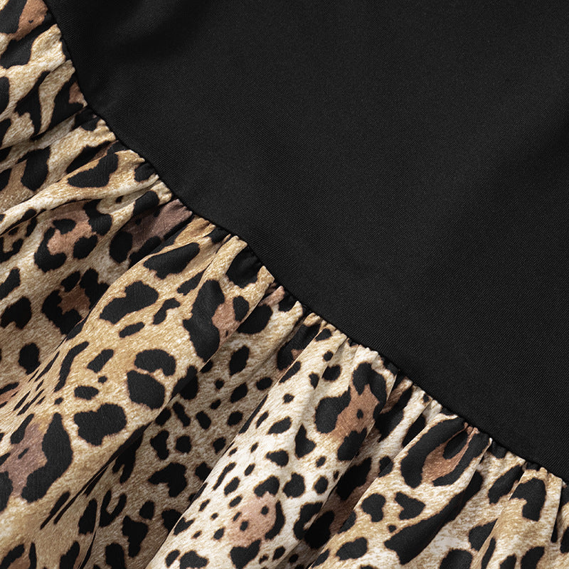 Women's Sheath Dress Streetwear Strapless Backless Sleeveless Leopard Above Knee Holiday
