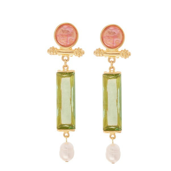 Vintage French Palace Stud Earrings with S925 Posts