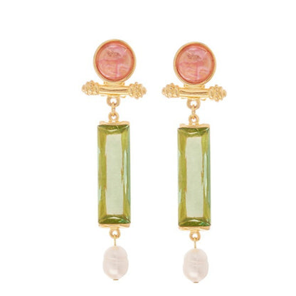 Vintage French Palace Stud Earrings with S925 Posts
