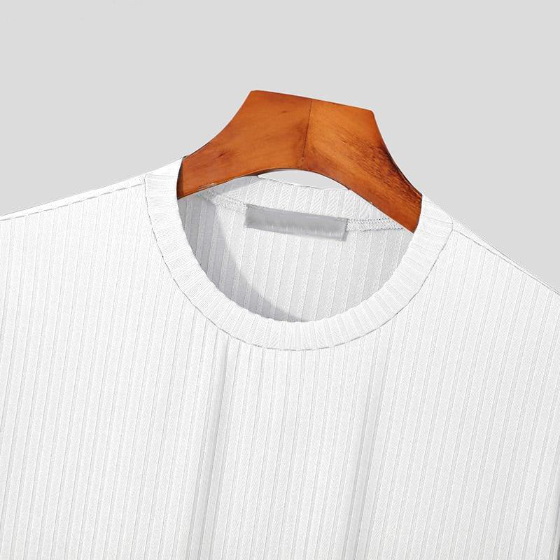 Men's Solid Color Simple Style Round Neck Short Sleeve Loose Men's T-shirt
