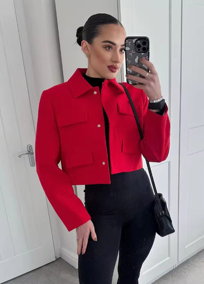Women's Coat Long Sleeve Blazers Elegant Solid Color