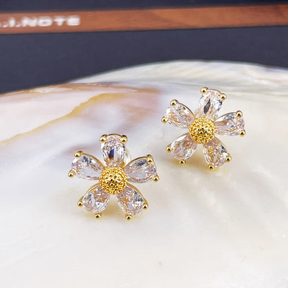 Daisy Flower Stud Earrings with S925 Posts