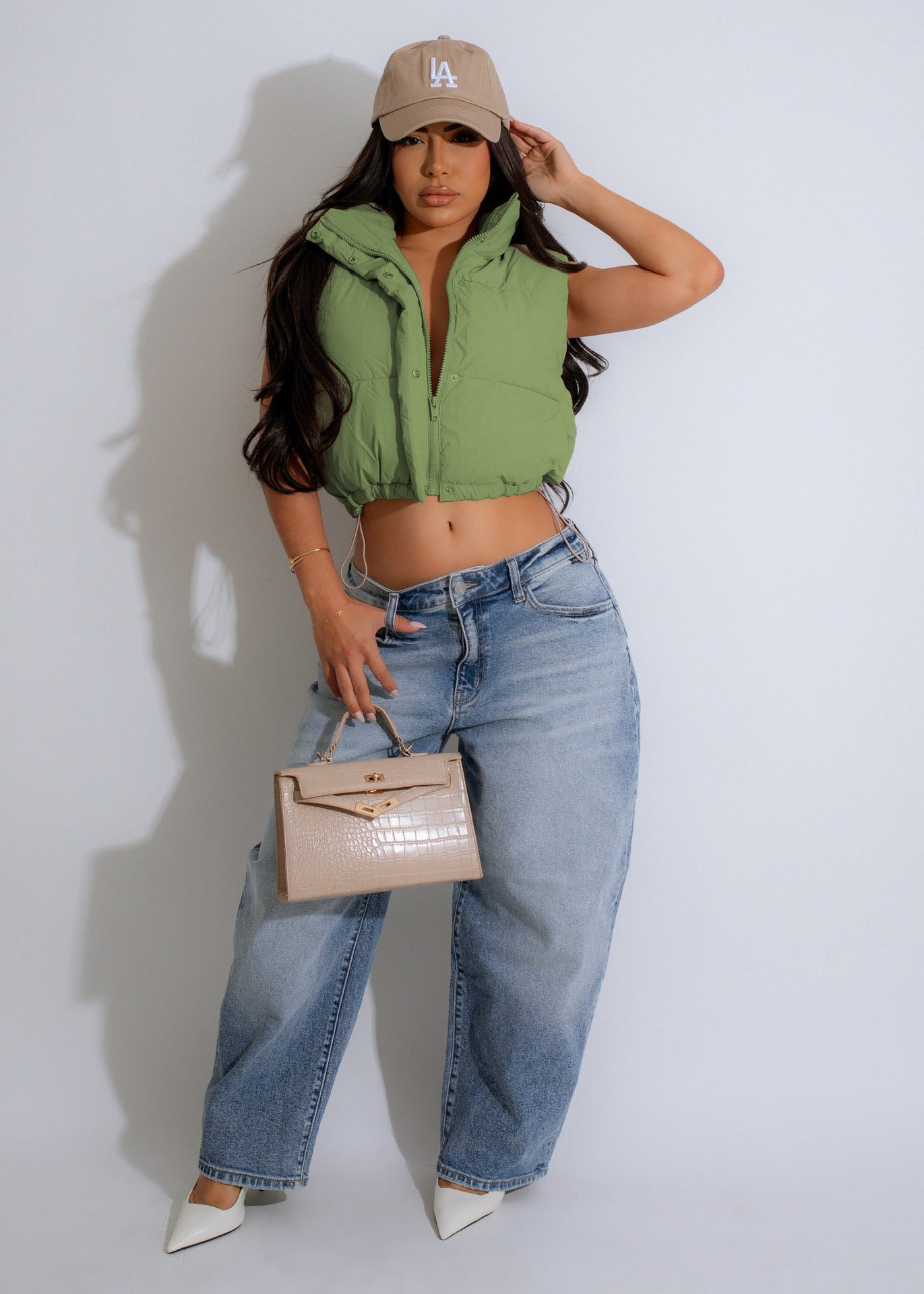 Women's Casual Solid Color Zipper Vest