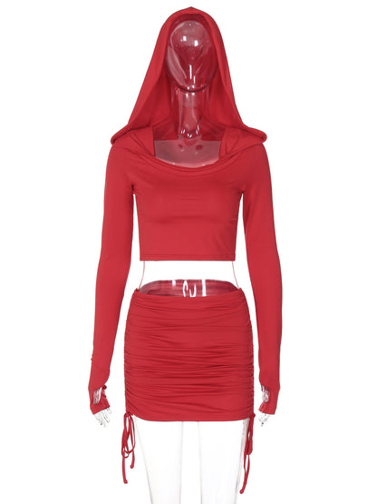 Daily Women's Casual Streetwear Solid Color Spandex Polyester Skirt Sets Skirt Sets