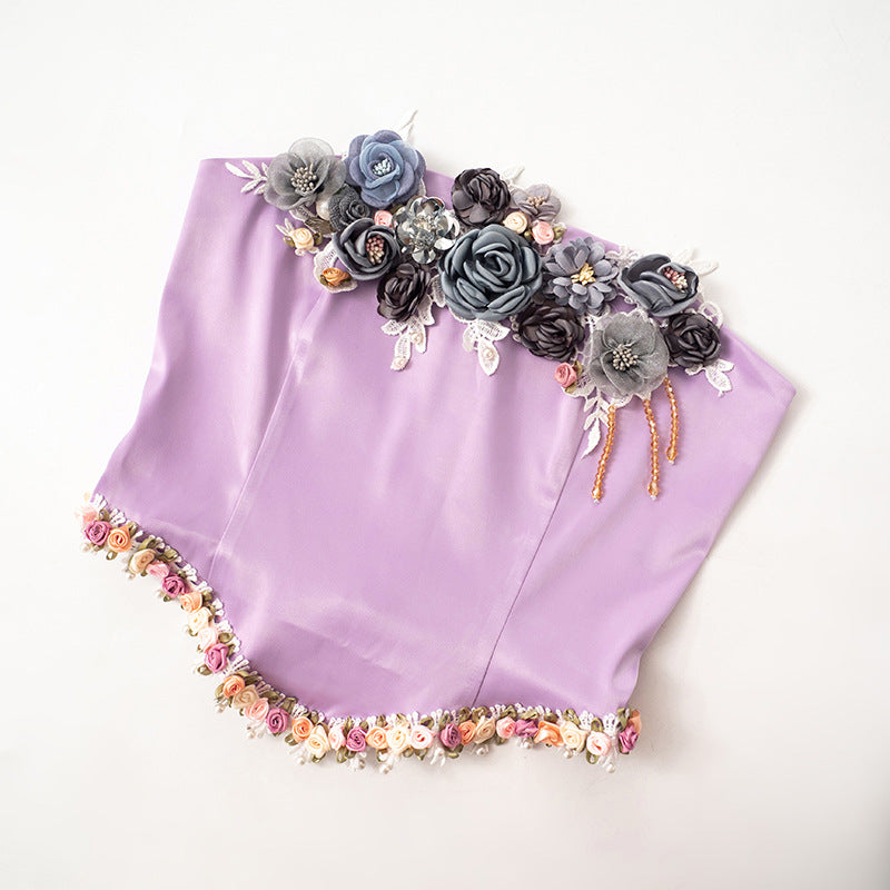 Women's Wrap Crop Top Sleeveless Tank Tops Streetwear Flower