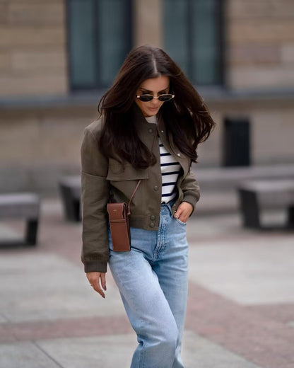Women's Streetwear Solid Color Single Breasted Coat Casual Jacket