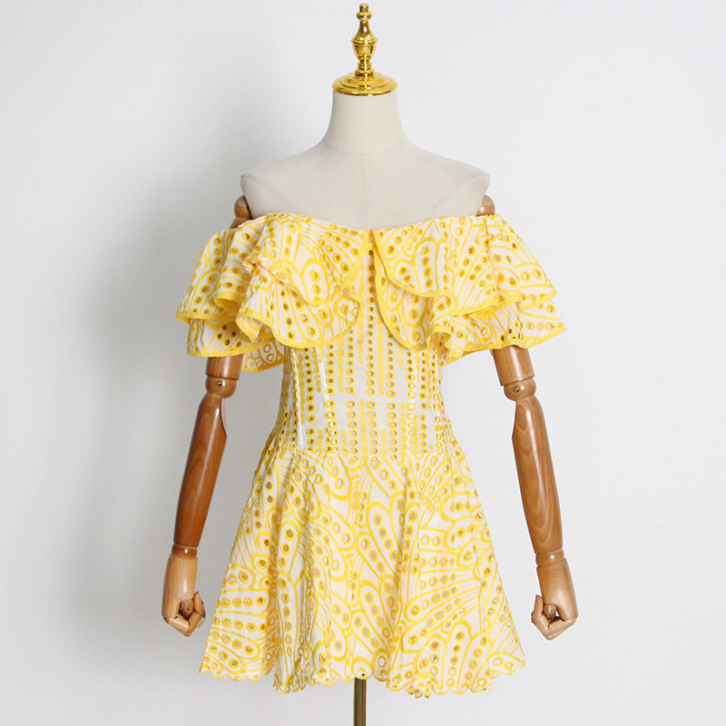 Women's Sheath Dress Vacation Simple Style Boat Neck Short Sleeve Solid Color Above Knee Holiday