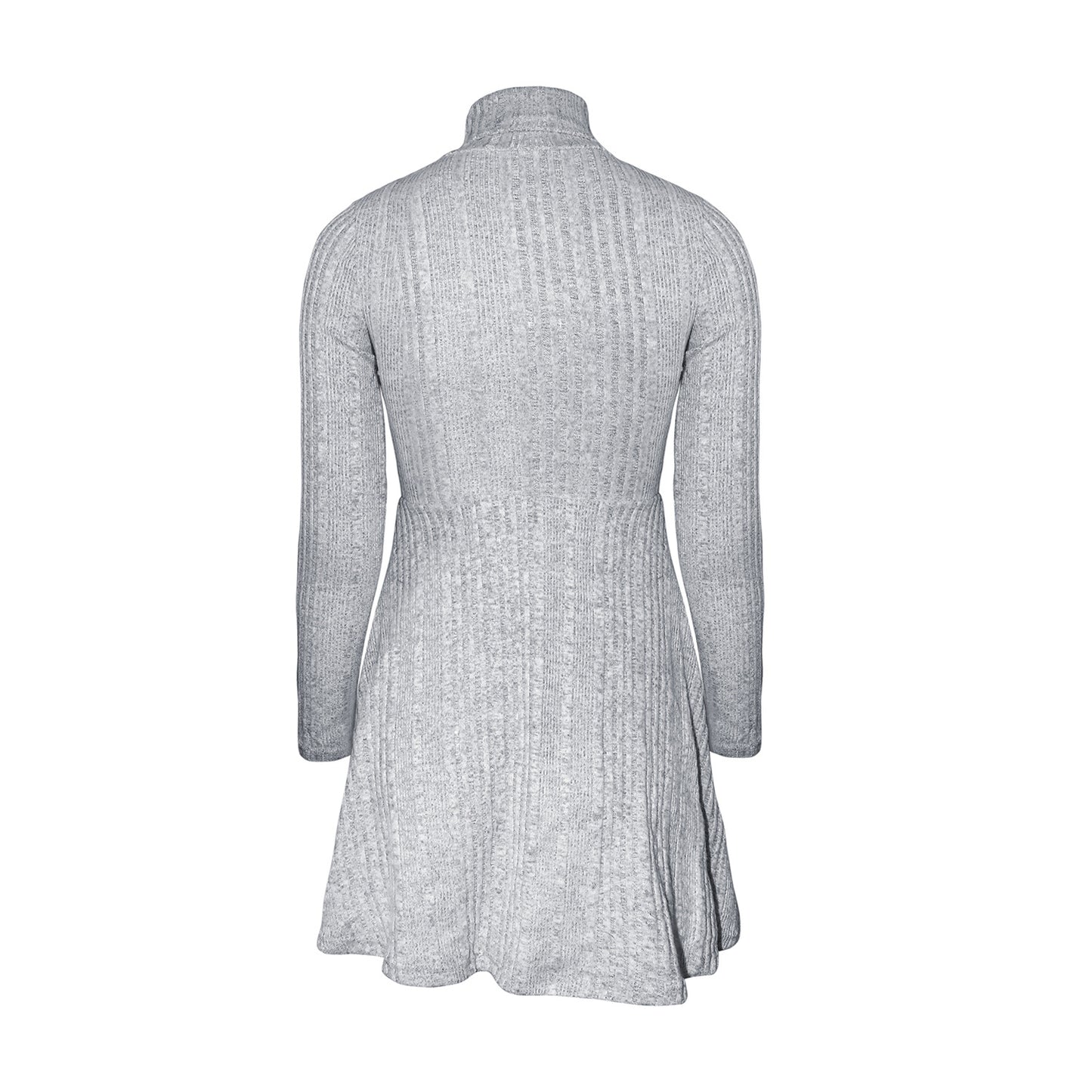 Women's Sheath Dress Elegant High Neck Long Sleeve Stripe Knee-Length Daily