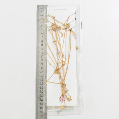 Jewelry Retro Star Heart Shape Arylic Alloy Copper Plating Pendant Necklace