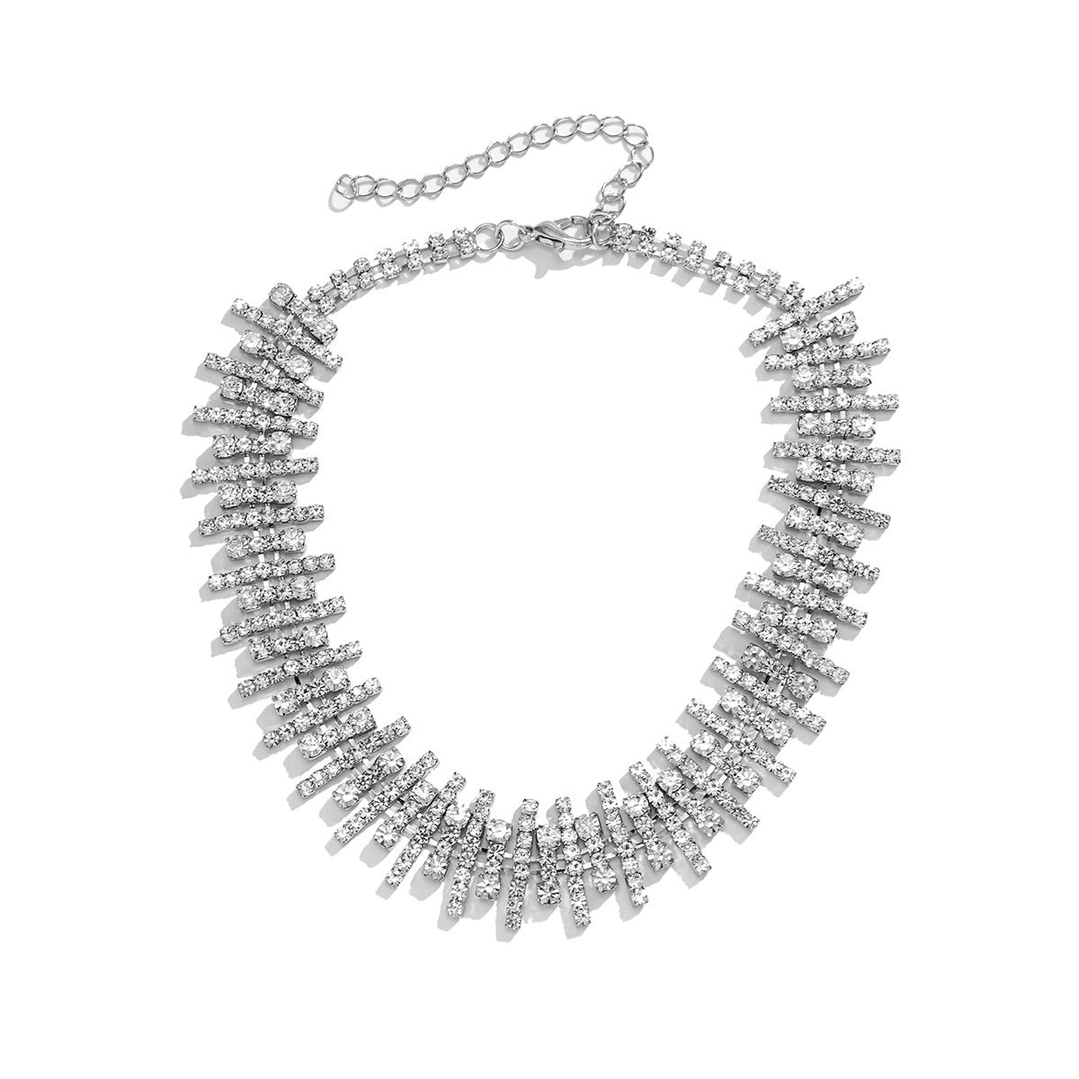 Glam Exaggerated Geometric Water Droplets Rhinestones Rhinestone Iron Tennis Chain Choker