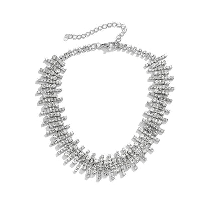 Glam Exaggerated Geometric Water Droplets Rhinestones Rhinestone Iron Tennis Chain Choker