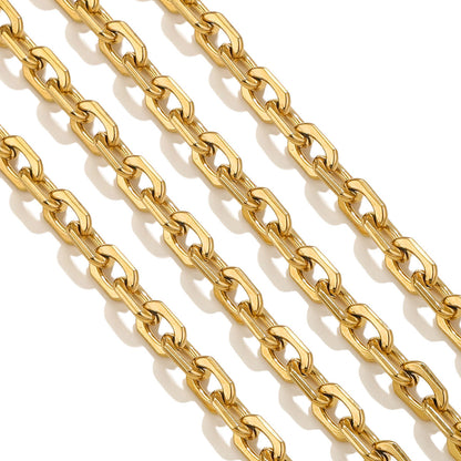 1 Pack of 5 M 304 Stainless Steel Gold Plated 7*10mm Jewelry Accessories