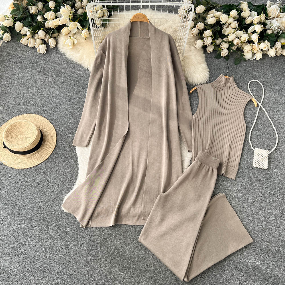 Holiday Women's Vacation Simple Style Solid Color Ice Silk Polyester Pants Sets Pants Sets