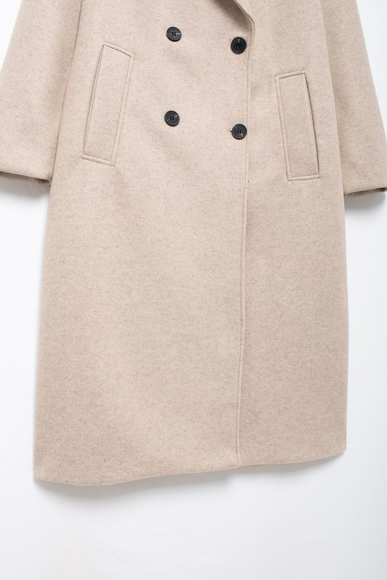 Women's Elegant Solid Color Double Breasted Coat