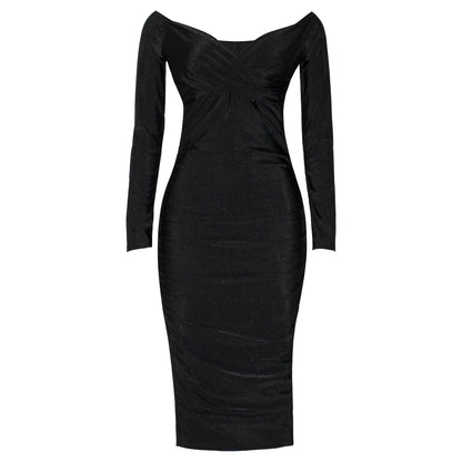 women's pencil skirt fashion boat neck patchwork sleeveless solid color midi dress daily