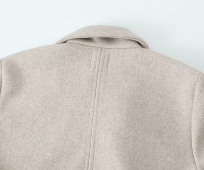 Women's Vacation Simple Style Solid Color Woolen Coat Woolen Coat