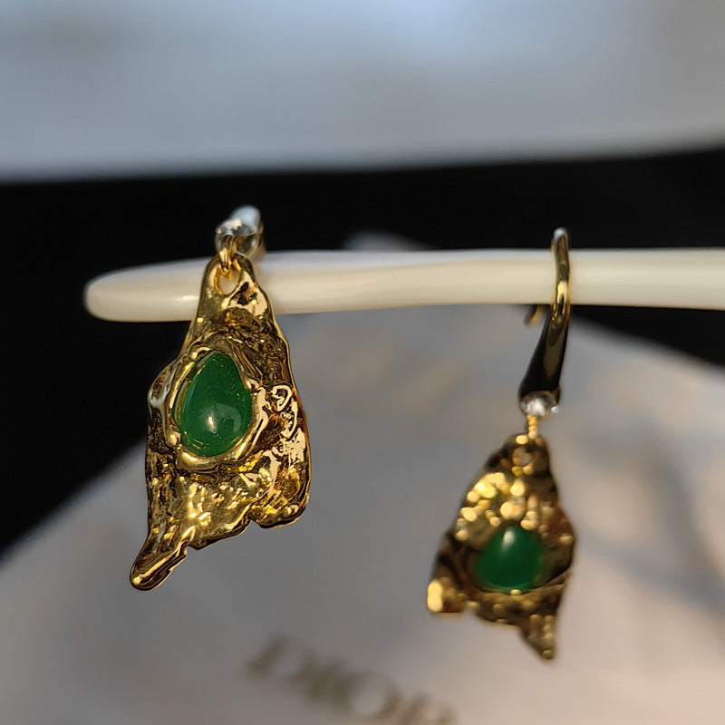 AB设计师新款耳环铜镀真金耳钉925银针耳坠复古复古高级感女饰品