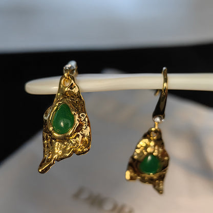 AB设计师新款耳环铜镀真金耳钉925银针耳坠复古复古高级感女饰品