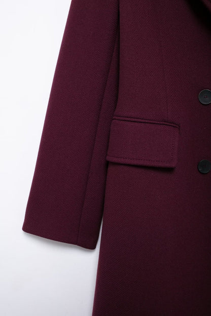 Women's Streetwear Solid Color Double Breasted Woolen Coat Woolen Coat