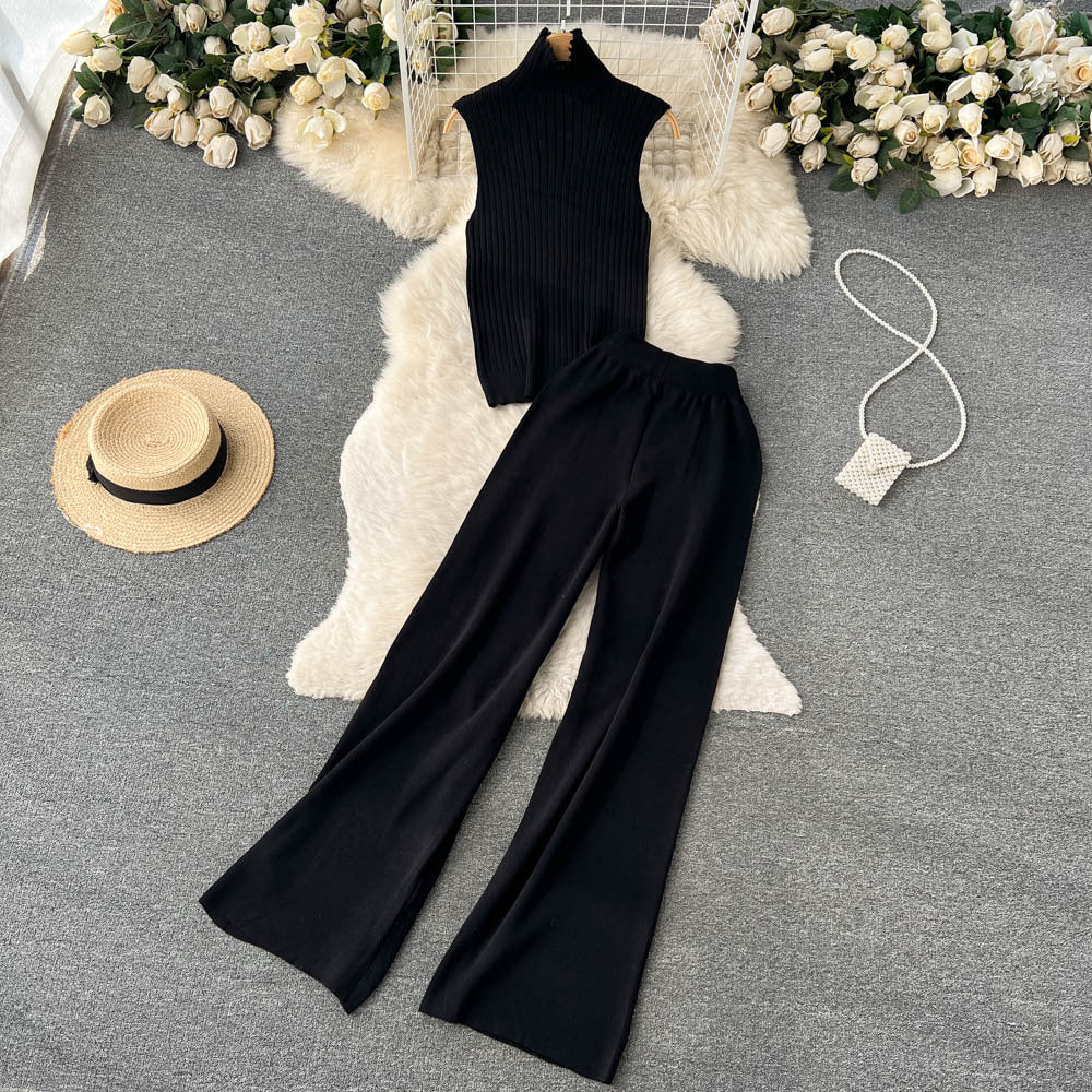 Holiday Women's Vacation Simple Style Solid Color Ice Silk Polyester Pants Sets Pants Sets