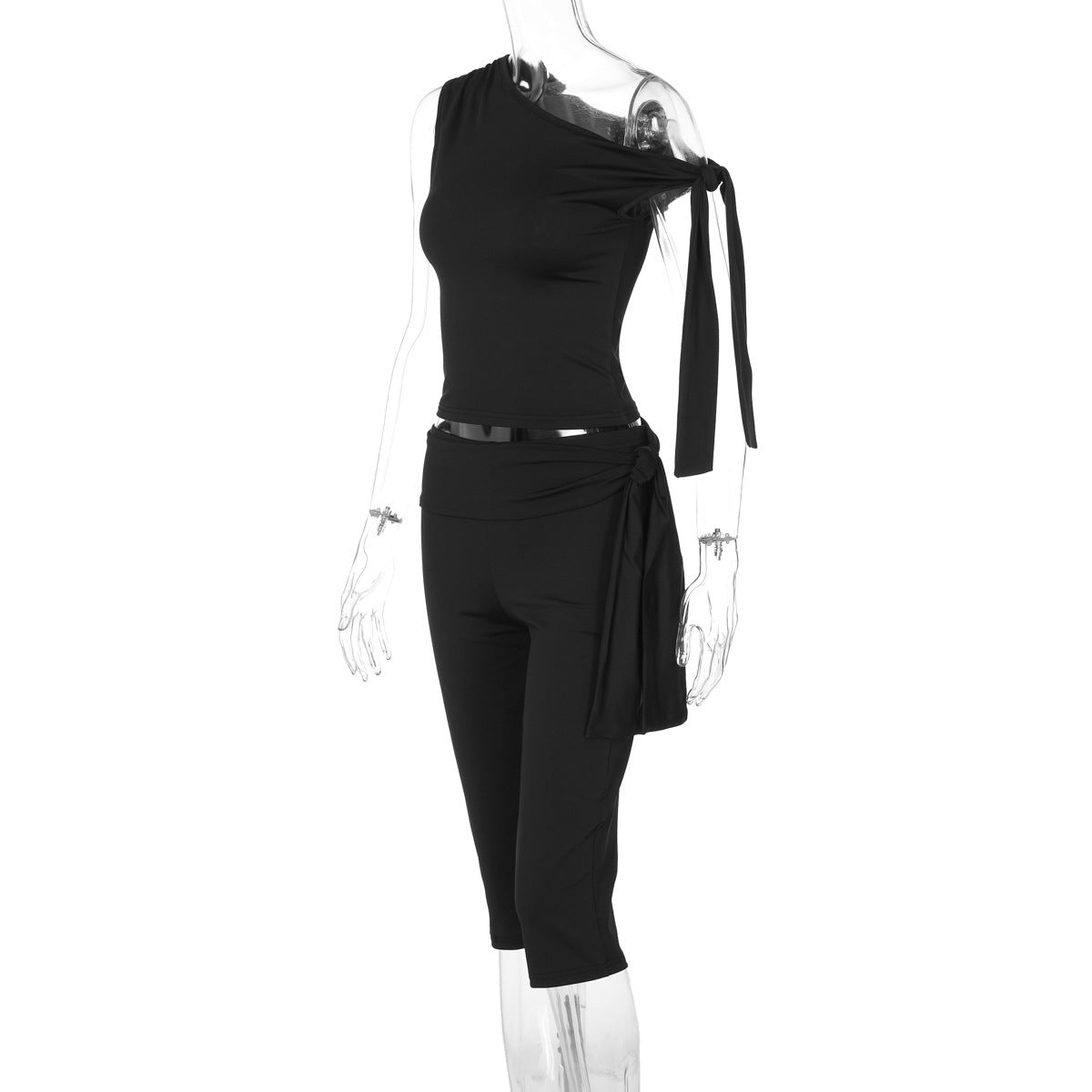 Banquet Daily Women's Casual Elegant Solid Color Spandex Polyester Pants Sets Shorts Sets