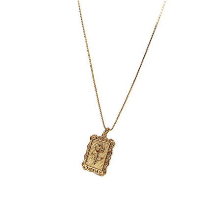 Embossed Flower Pendant Necklace