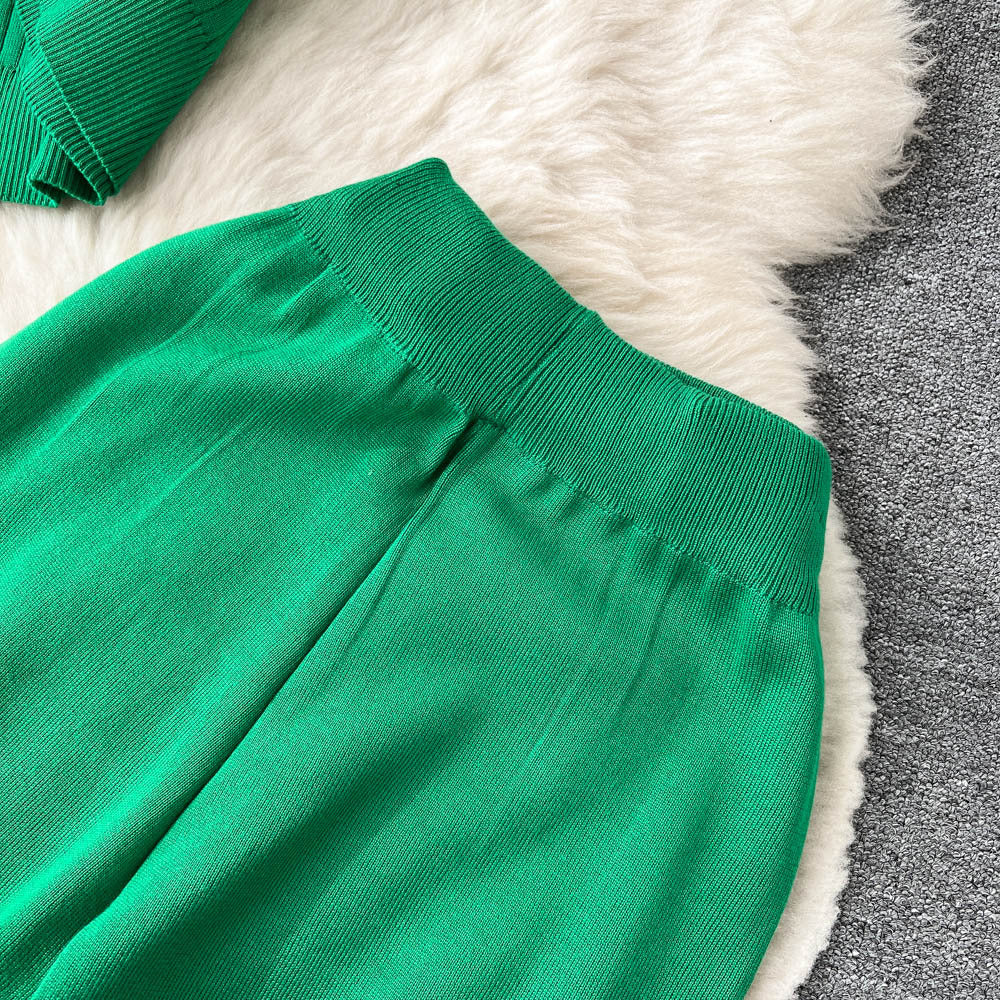 Holiday Women's Vacation Simple Style Solid Color Ice Silk Polyester Pants Sets Pants Sets