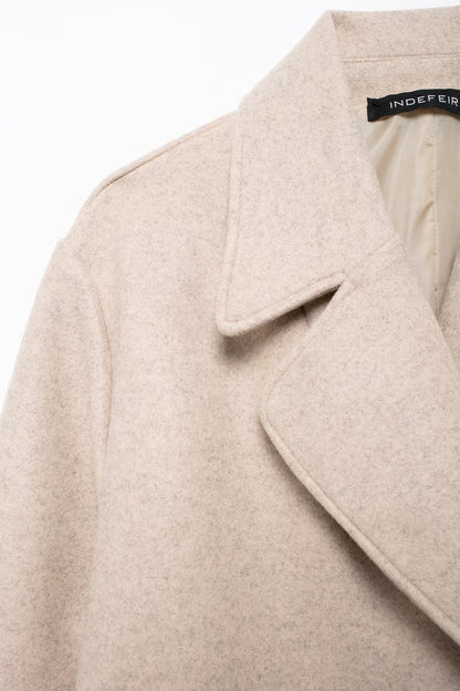 Women's Elegant Solid Color Double Breasted Coat