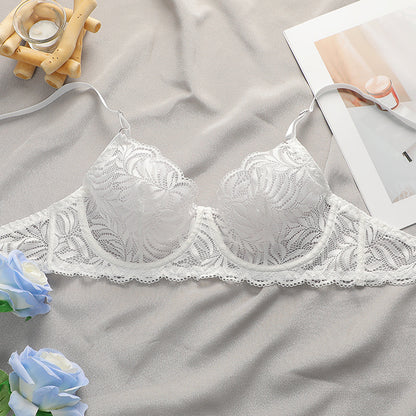 Solid Color Gather Comfort Bra&Panty Set
