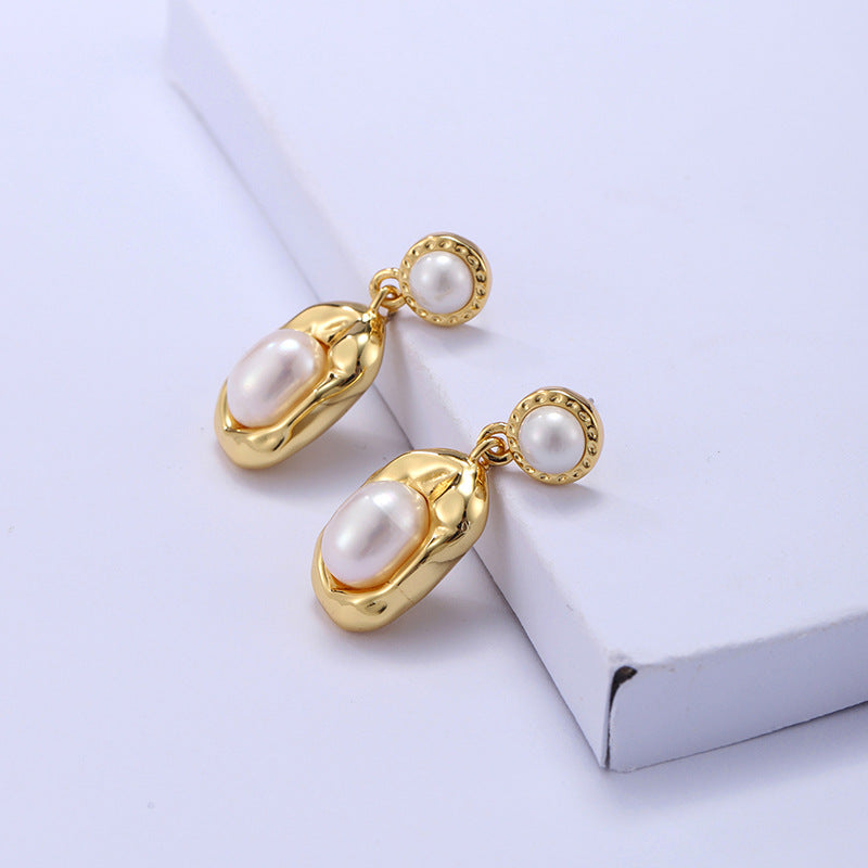 Gold Plated Pearl Jewelry Set