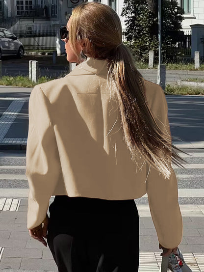 Women's Coat Long Sleeve Blazers Elegant Solid Color