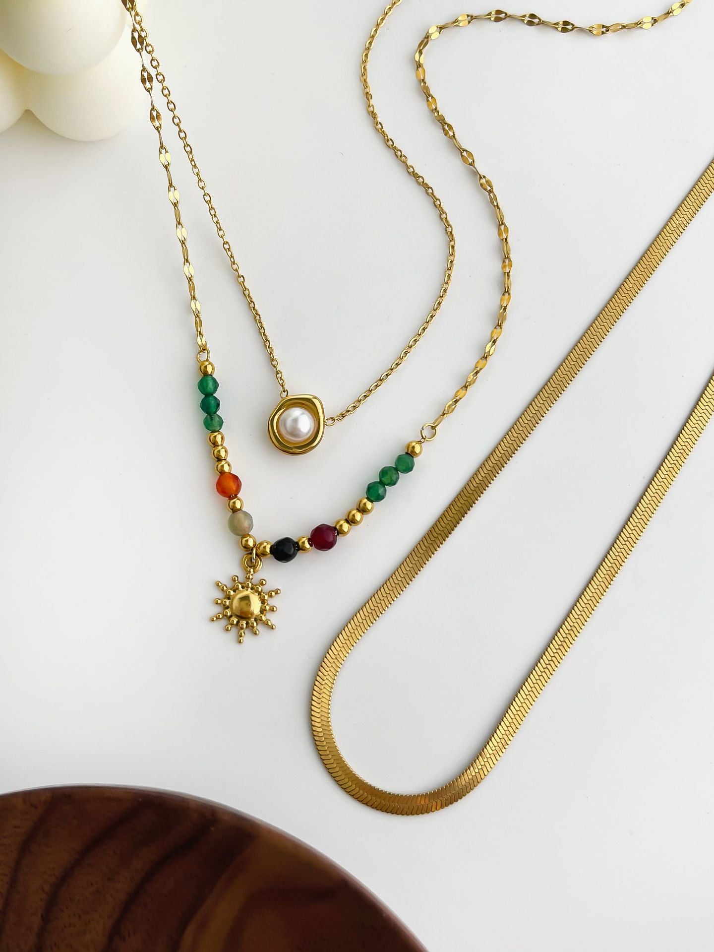 Jewelry Vintage Style Classic Style Geometric 316L Stainless Steel  18K Gold Plated Necklace