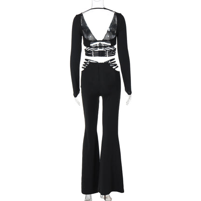 Party Women's Sexy Solid Color Spandex Polyester Pants Sets Pants Sets