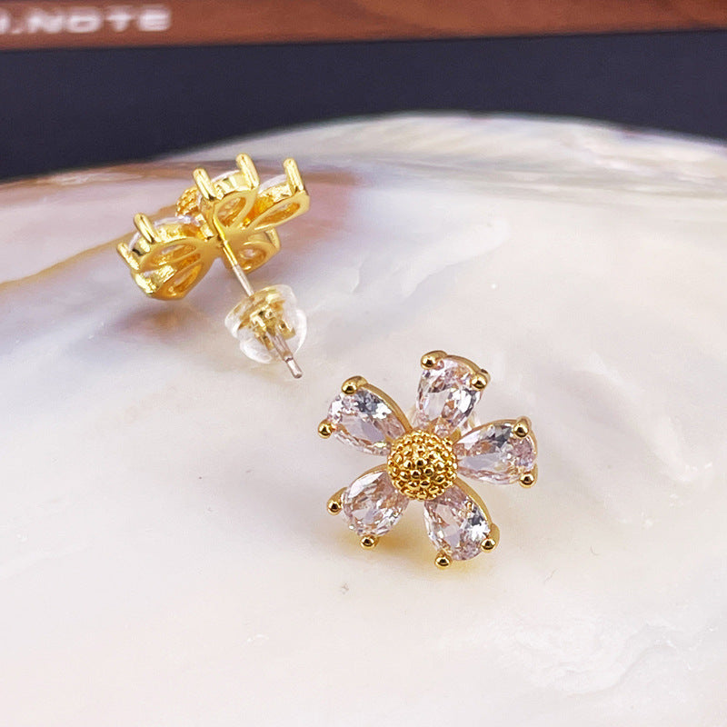 Daisy Flower Stud Earrings with S925 Posts
