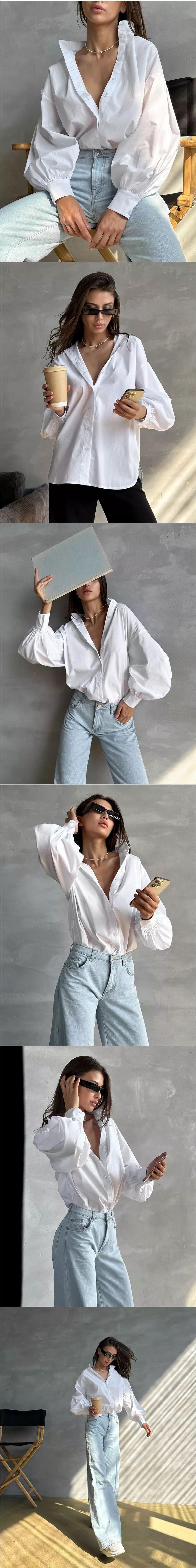 Women's Blouse Long Sleeve Blouses Casual Elegant Solid Color