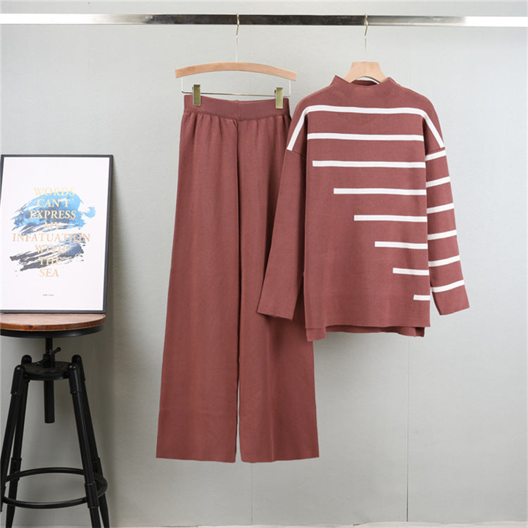 Holiday Daily Women's Vacation Simple Style Stripe Polyester Pants Sets Pants Sets