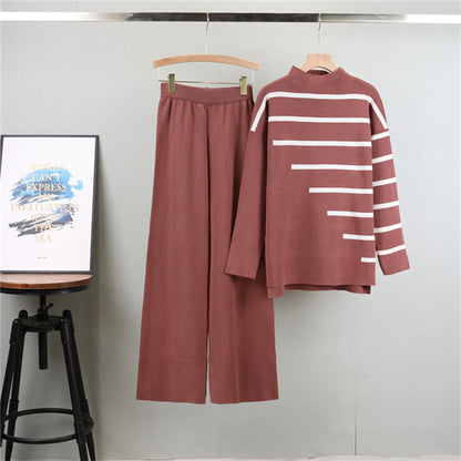 Holiday Daily Women's Vacation Simple Style Stripe Polyester Pants Sets Pants Sets