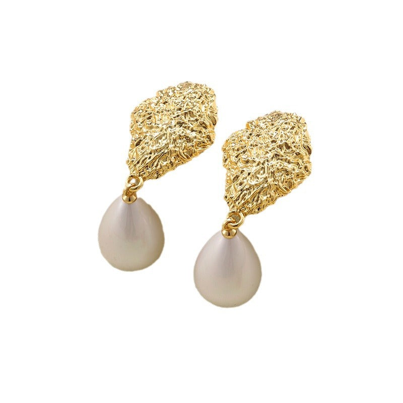 Vintage Pearl Stud Earrings with S925 Posts
