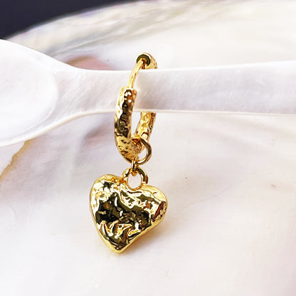 Minimal Heart Gold Plated Stud Earrings