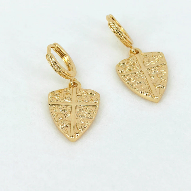 Irregular Geometric Gold Plated Drop Earrings