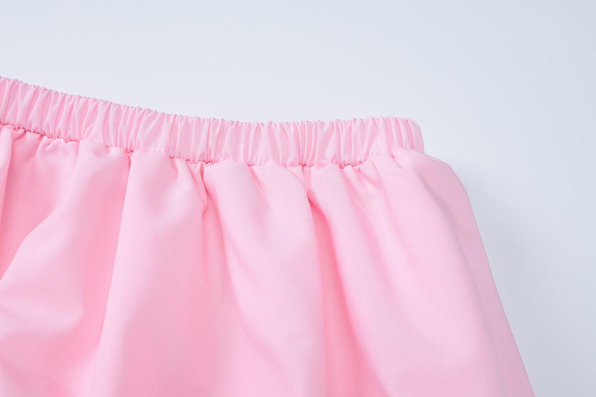 Summer Simple Style Classic Style Solid Color Cotton Polyester Above Knee Skirts