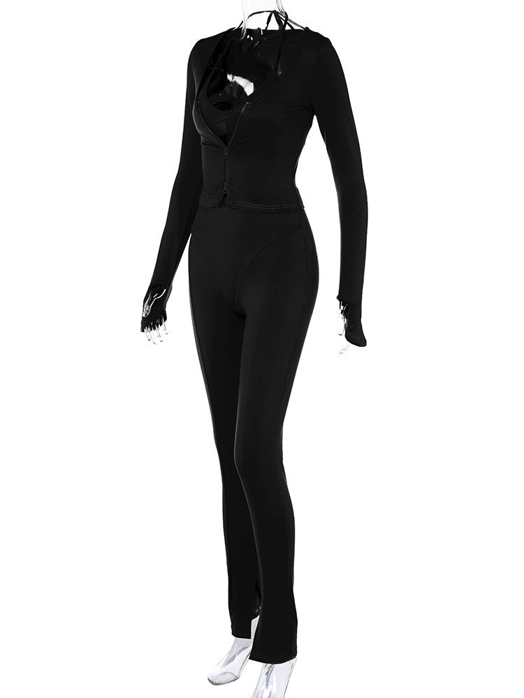 Banquet Daily Women's Elegant Solid Color Spandex Polyester Pants Sets Pants Sets