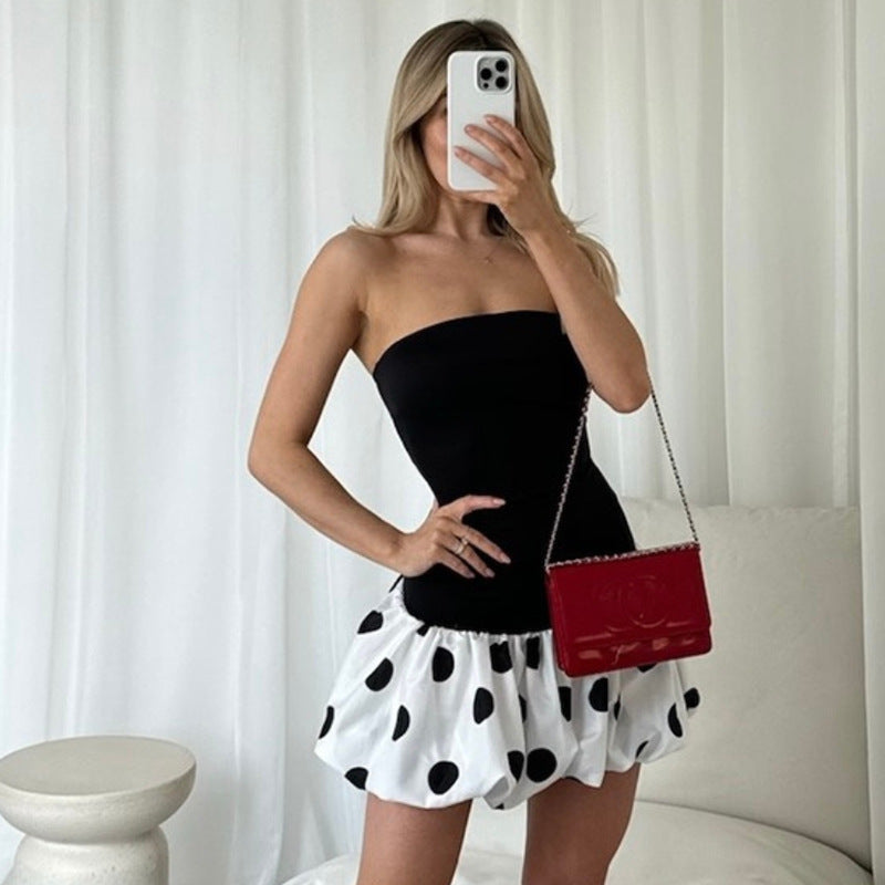 Women's Sheath Dress Streetwear Strapless Backless Sleeveless Leopard Above Knee Holiday