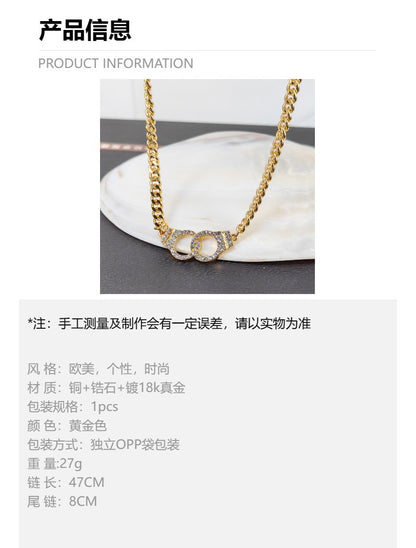 Crystal Chain Pendant Necklace
