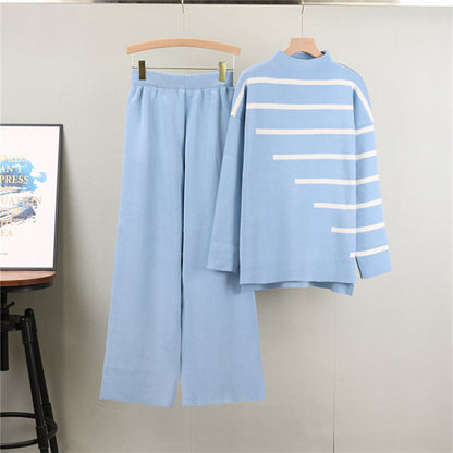Holiday Daily Women's Vacation Simple Style Stripe Polyester Pants Sets Pants Sets